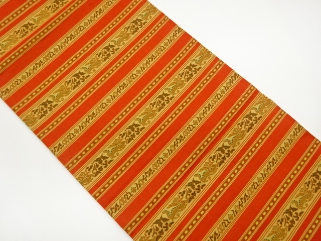 JAPANESE FUKURO OBI / WOVEN ABSTRACT DRAGON & ARABESQUE